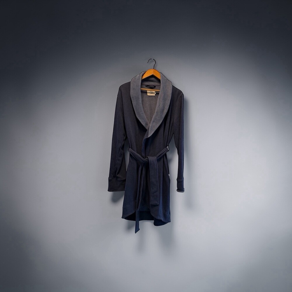 UGG Blanche II (Duffield) Robe Women's Size Large Navy Blue Soft Warm EUC